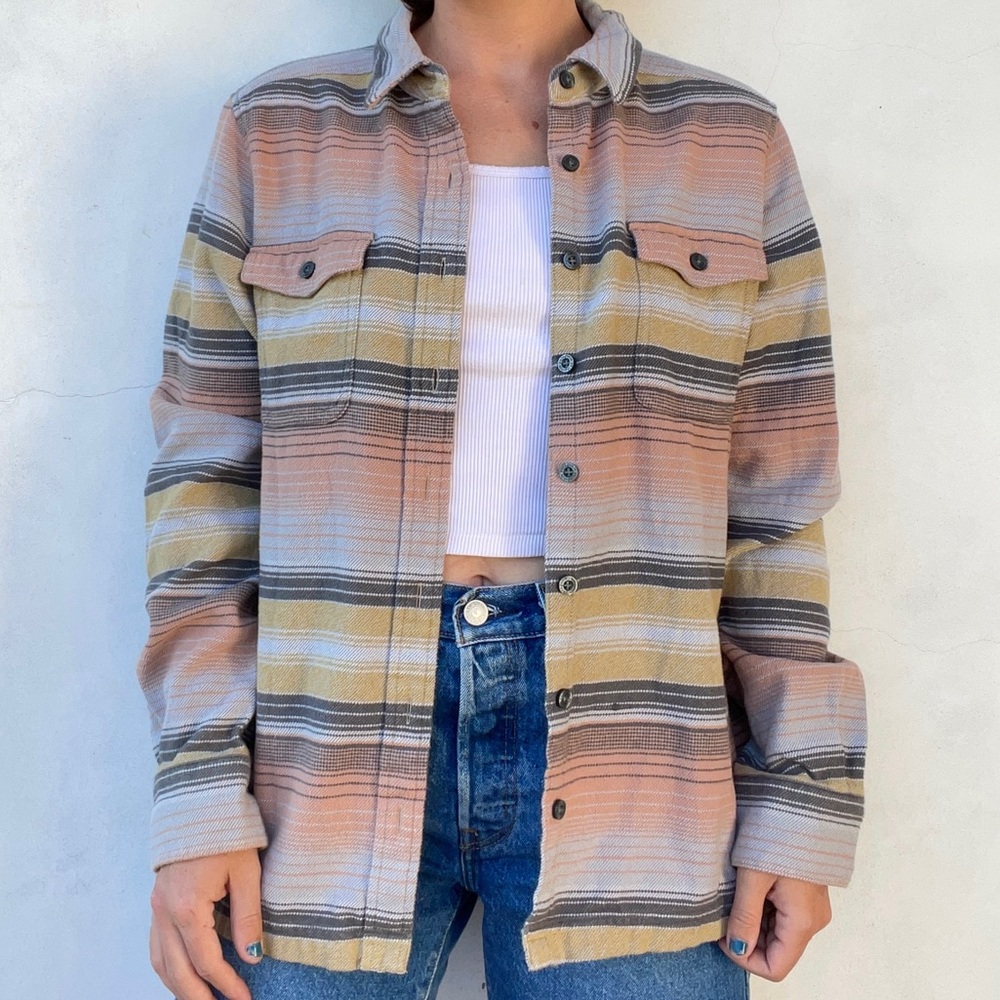 Striped Patagonia Cotton Mid-weight Flannel Button Up/Down